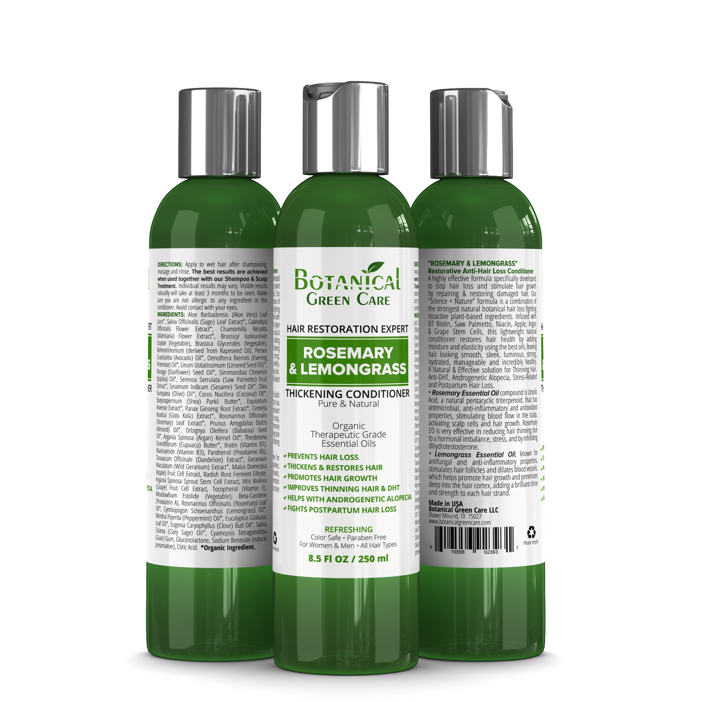 Hair Growth / Anti-Hair Loss Conditioner “Rosemary & Lemongrass”. Doctor Developed. 8.5 Fl Oz / 250 ml
