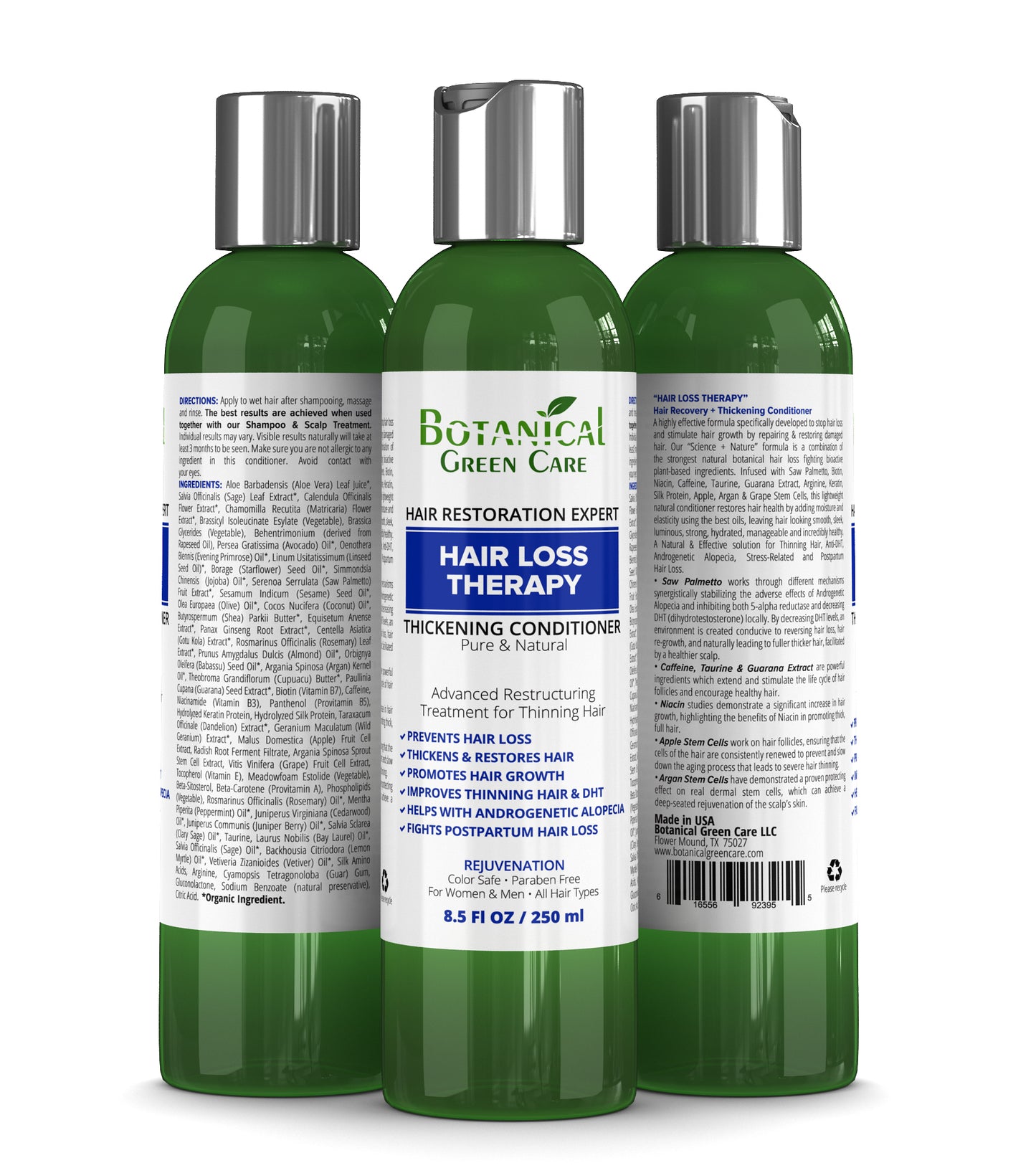 "Hair Loss Therapy" Hair Regrowth Caffeine Conditioner. Doctor Developed. 8.5 Fl Oz / 250 ml