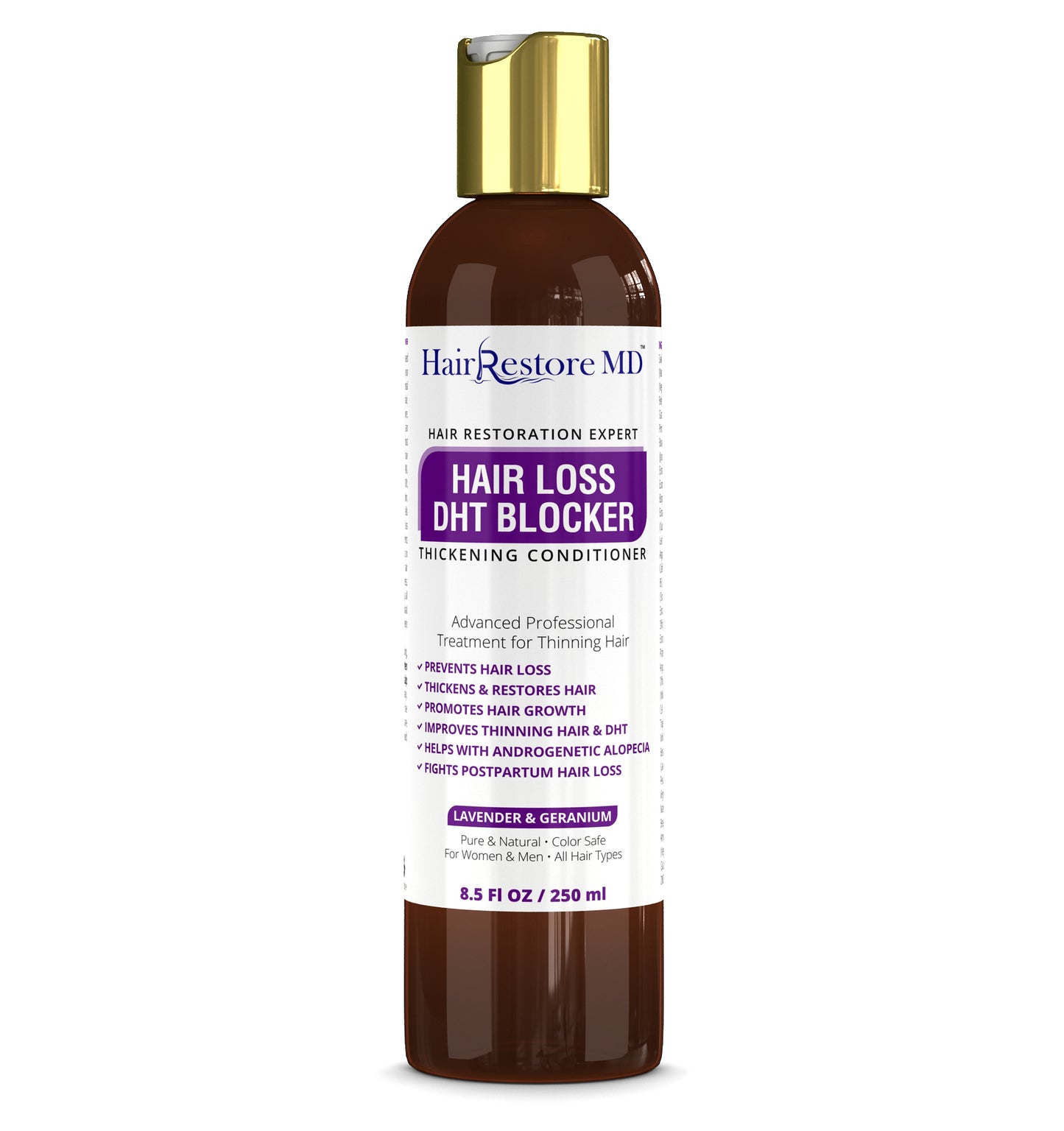 Hair Loss DHT Blocker Thickening Conditioner Lavender & Geranium. Alopecia Prevention. Doctor Developed