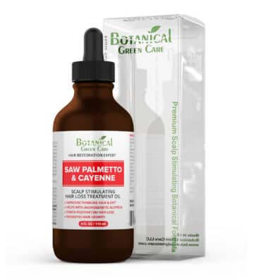 Saw Palmetto & Cayenne Hair Loss Treatment. Premium Organic Scalp Stimulating Botanical Formula